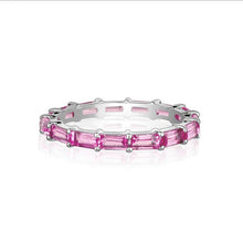 Load image into Gallery viewer, BAGUETTE ETERNITY RING (Available in 5 Colors Stones)