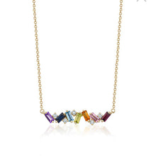 Charger l'image dans la galerie, MULTI COLOR GEMSTONE NECKLACE DIAMOND (0.10CTW) 14K Gold