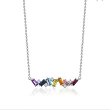 Charger l'image dans la galerie, MULTI COLOR GEMSTONE NECKLACE DIAMOND (0.10CTW) 14K Gold