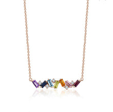 Charger l'image dans la galerie, MULTI COLOR GEMSTONE NECKLACE DIAMOND (0.10CTW) 14K Gold