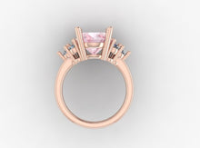 Load image into Gallery viewer, Solitaire Oval Morganite Ring with Diamonds (0.18ctw.)