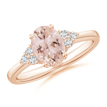 Load image into Gallery viewer, Solitaire Oval Morganite Ring with Diamonds (0.18ctw.)