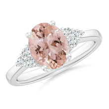 Load image into Gallery viewer, Solitaire Oval Morganite Ring with Diamonds (0.18ctw.)
