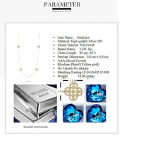 Load image into Gallery viewer, Silver 925 Yellow-Leaf Necklace Made with AAA-Zircon Round stones