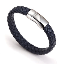 Load image into Gallery viewer, Fancy Stainless steel & Genuine Leather Bracelet