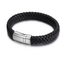 Load image into Gallery viewer, Fancy Stainless steel & Genuine Leather Bracelet