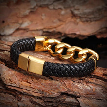Load image into Gallery viewer, CUBAN LINK LEATHER BRACELET