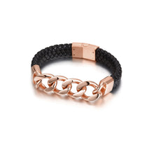 Load image into Gallery viewer, CUBAN LINK LEATHER BRACELET