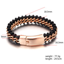 Load image into Gallery viewer, Fancy Stainless steel& Leather Bracelet