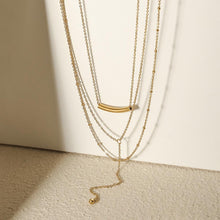 Load image into Gallery viewer, FLOATING BAR LAYERED Y-NECKLACE