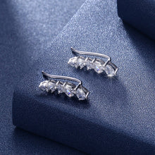 Charger l'image dans la galerie, 925 Sterling Silver Crawler Earrings Rhodium Women AAA Grade CZ Clear