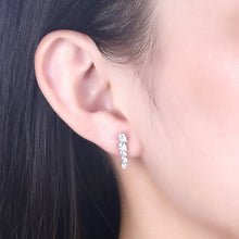 Charger l'image dans la galerie, 925 Sterling Silver Crawler Earrings Rhodium Women AAA Grade CZ Clear