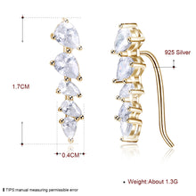 Charger l'image dans la galerie, 925 Sterling Silver Crawler Earrings Rhodium Women AAA Grade CZ Clear