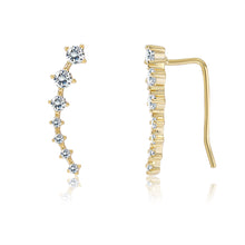 Load image into Gallery viewer, 925 Sterling Silver Crawler Earrings Rhodium Women AAA Grade CZ Clear