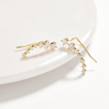 Load image into Gallery viewer, 925 Sterling Silver Crawler Earrings Rhodium Women AAA Grade CZ Clear