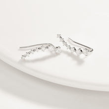 Load image into Gallery viewer, 925 Sterling Silver Crawler Earrings Rhodium Women AAA Grade CZ Clear