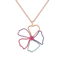 Load image into Gallery viewer, Silver 925 Flower Petals Pendant Made with AAA-Zircon/Round stones