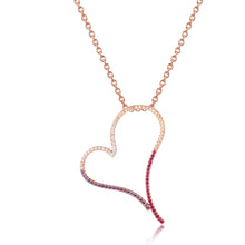 Load image into Gallery viewer, 925 Sterling Silver Heart Pendant Made with AAA-Zircon/Amethyst/Pink