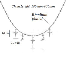 Load image into Gallery viewer, 925 Sterling Silver Star and Moon Necklace