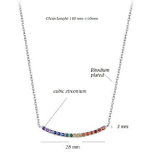 Load image into Gallery viewer, 925 Sterling Silver Multi colors BAR Pendant Made with Cubic Zirconium