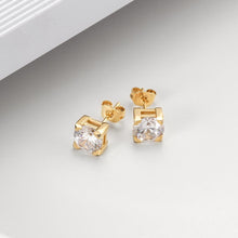 Load image into Gallery viewer, BASKET-SET ROUND CZ STUD EARRINGS