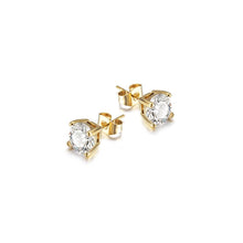 Load image into Gallery viewer, BASKET-SET ROUND CZ STUD EARRINGS