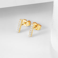Load image into Gallery viewer, BAR CZ STUD EARRINGS