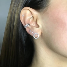 Load image into Gallery viewer, 925 Sterling Silver Circle of life Earrings Made with AAA-Zircon