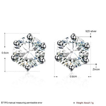 Load image into Gallery viewer, Silver Studs 6 mm (6 prongs) Made with Crystals From SWAROVSKI(R)-Sapphire