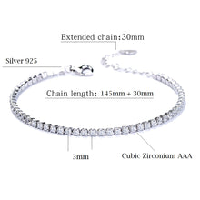 Load image into Gallery viewer, 925 Silver Tennis Bracelet with AAA-Zircon