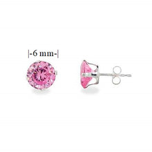 Load image into Gallery viewer, Silver Studs 6mm Made with Crystals From SWAROVSKI(R) Crystal Rose