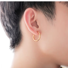 Load image into Gallery viewer, Fancy Stainless steel Hoops Gold color Earrings