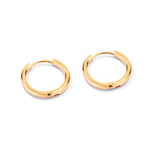 Load image into Gallery viewer, Fancy Stainless steel Hoops Gold color Earrings