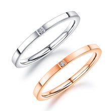 Load image into Gallery viewer, Stainless Steel Gold Plated Solitaire RING WITH CZ