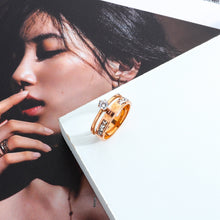 Load image into Gallery viewer, Stainless Steel Gold Plated RING WITH CZ
