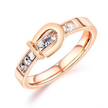 Load image into Gallery viewer, Stainless Steel Gold Plated RING WITH CZ