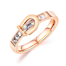 Load image into Gallery viewer, Stainless Steel Gold Plated RING WITH CZ