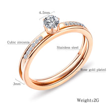 Load image into Gallery viewer, Stainless Steel Gold Plated SOLITAIRE RING WITH CZ
