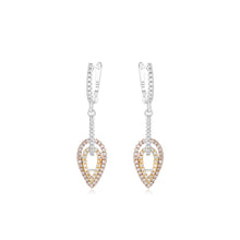 Load image into Gallery viewer, Silver 925 Yellow/Rose-Drop Earrings Made with AAA-Zircon Round stones