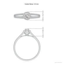 Load image into Gallery viewer, Round Diamond Halo Engagement Ring (Split)