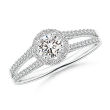 Load image into Gallery viewer, Round Diamond Halo Engagement Ring (Split)