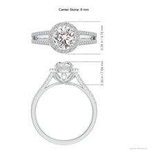 Load image into Gallery viewer, Round Diamond Halo Engagement Ring (Split)