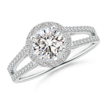 Load image into Gallery viewer, Round Diamond Halo Engagement Ring (Split)