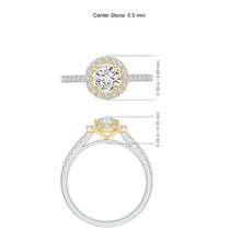 Load image into Gallery viewer, Round Diamond Halo Engagement Ring