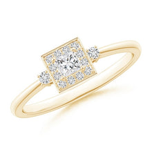 Load image into Gallery viewer, Princess-Cut Diamond Halo Engagement Ring