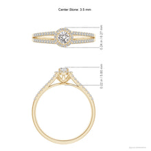 Load image into Gallery viewer, Round Diamond Halo Engagement Ring (Splite)
