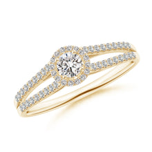 Load image into Gallery viewer, Round Diamond Halo Engagement Ring (Splite)