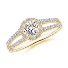 Load image into Gallery viewer, Round Diamond Halo Engagement Ring (Splite)