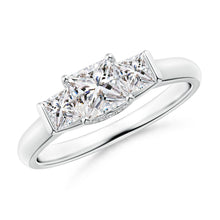 Load image into Gallery viewer, 3-Stone Princess Cut Diamond Engagement Ring