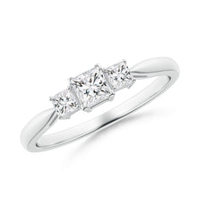 Load image into Gallery viewer, 3-Stone Princess Cut Diamond Engagement Ring